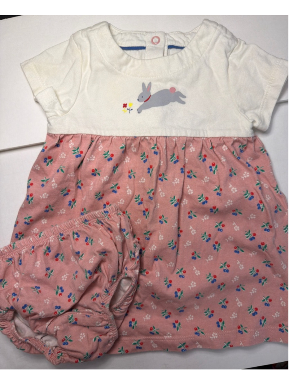 Baby Boden Girls Bunny Floral Casual Dress and Bloomers 3-6 Months